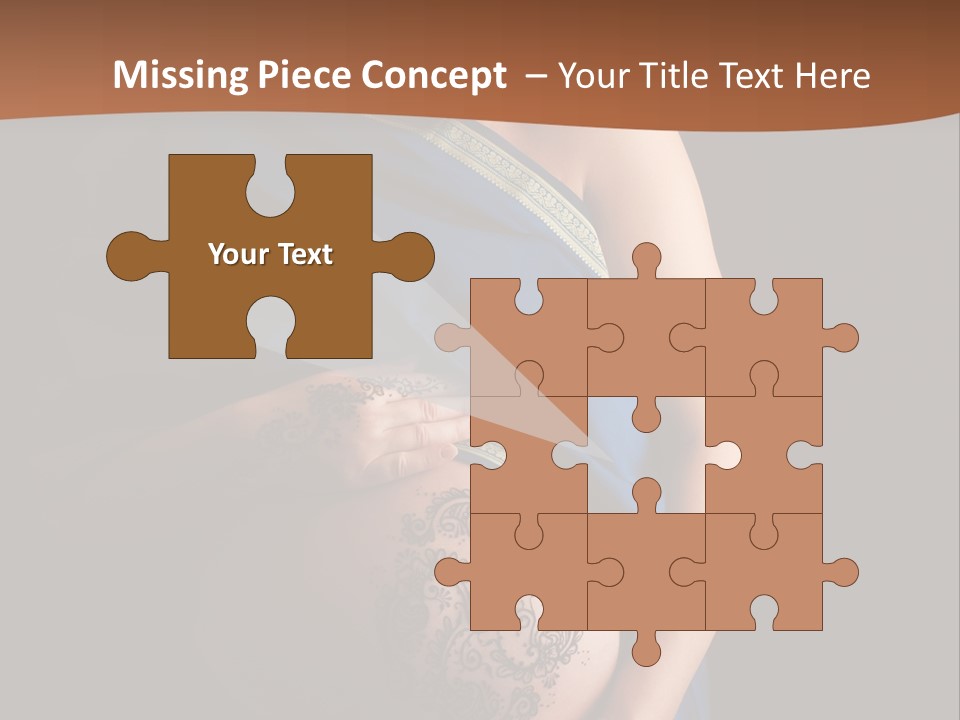 A Pregnant Woman In A Blue Sari Holding Her Belly PowerPoint Template