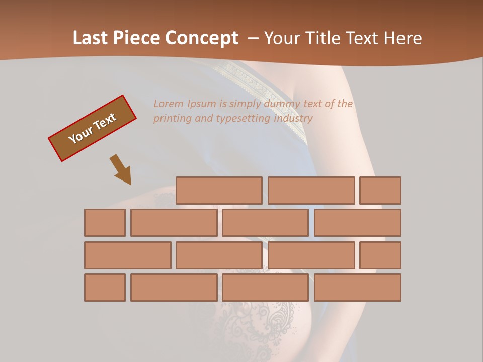 A Pregnant Woman In A Blue Sari Holding Her Belly PowerPoint Template