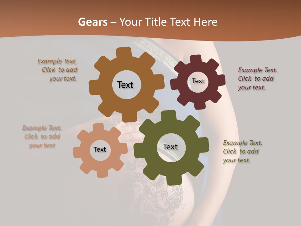 A Pregnant Woman In A Blue Sari Holding Her Belly PowerPoint Template