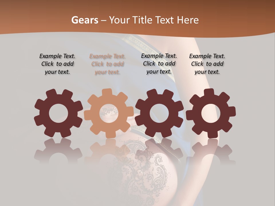 A Pregnant Woman In A Blue Sari Holding Her Belly PowerPoint Template