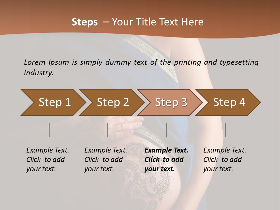 A Pregnant Woman In A Blue Sari Holding Her Belly PowerPoint Template