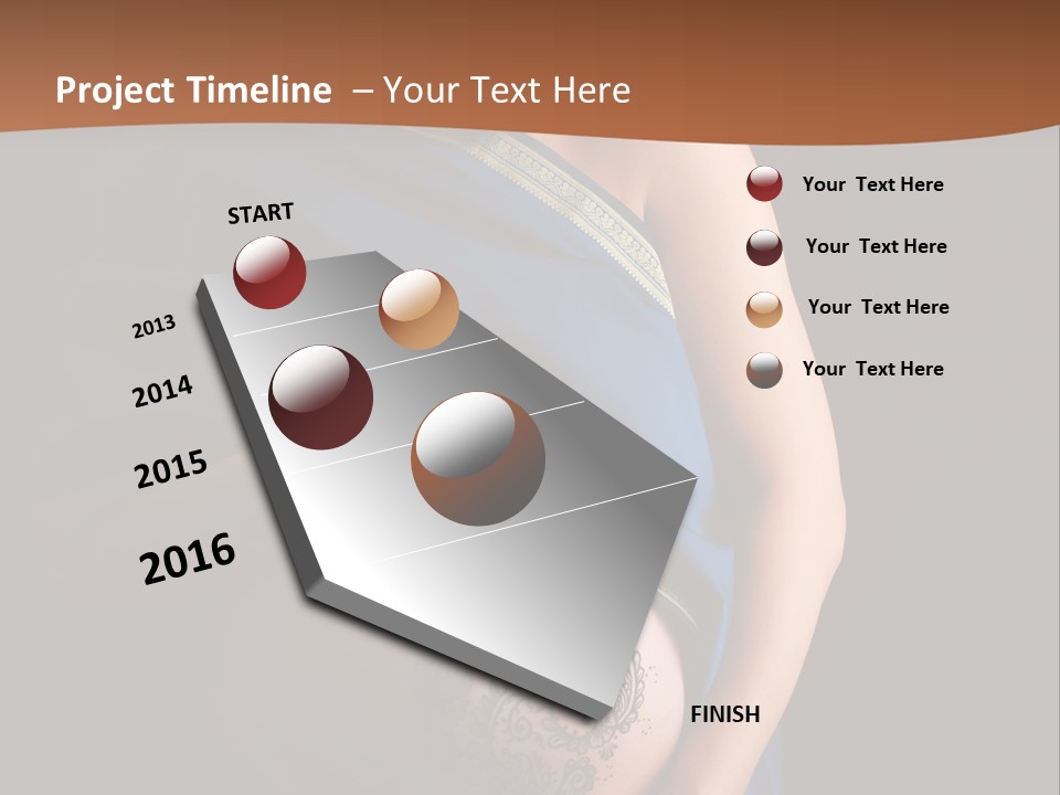 A Pregnant Woman In A Blue Sari Holding Her Belly PowerPoint Template