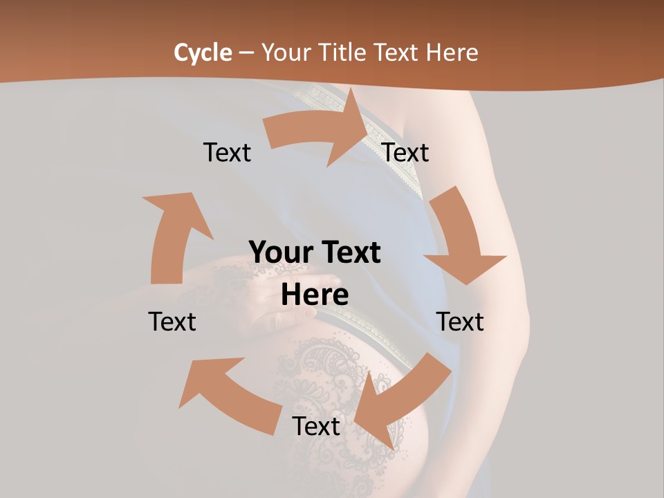 A Pregnant Woman In A Blue Sari Holding Her Belly PowerPoint Template