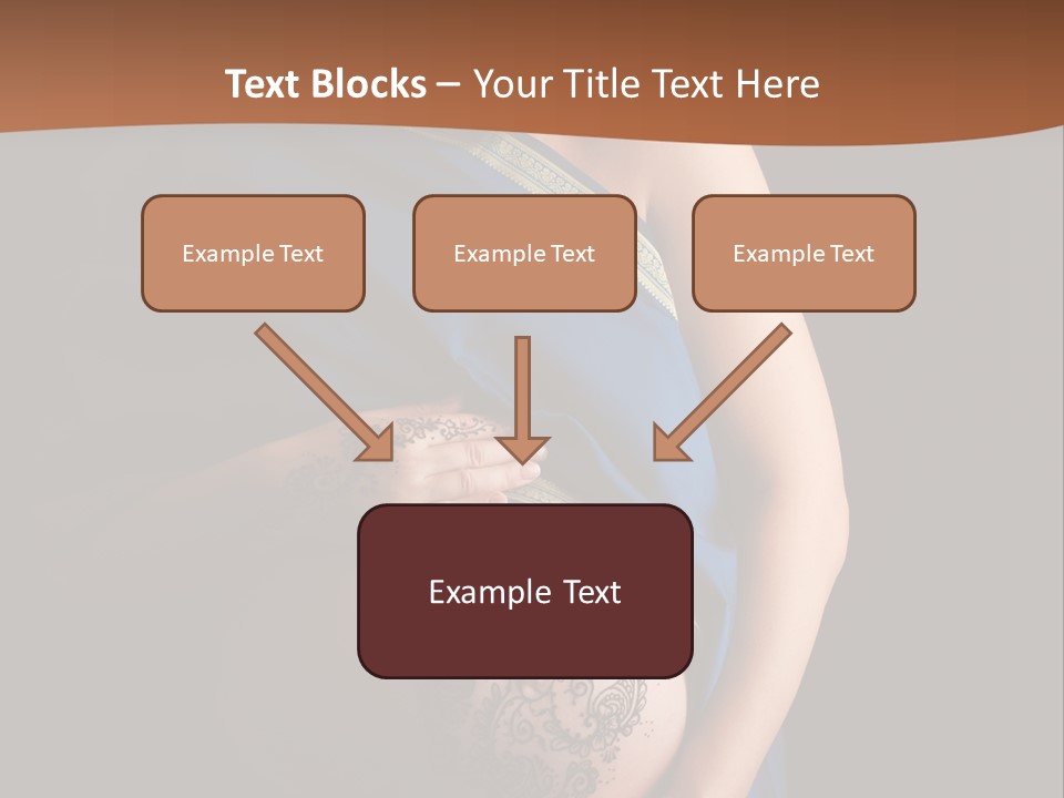 A Pregnant Woman In A Blue Sari Holding Her Belly PowerPoint Template