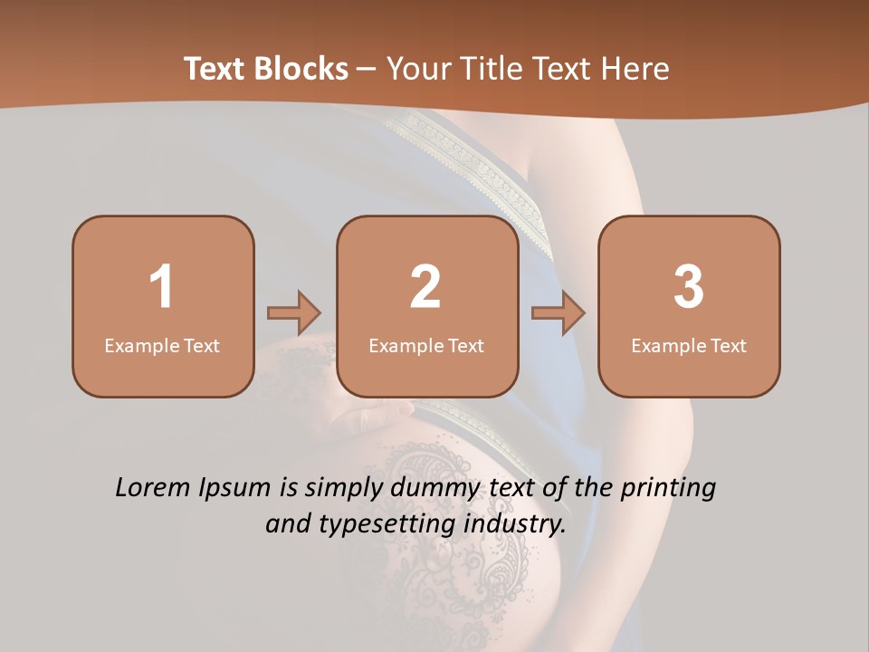 A Pregnant Woman In A Blue Sari Holding Her Belly PowerPoint Template