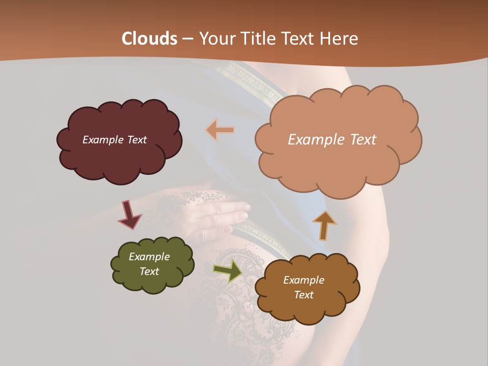 A Pregnant Woman In A Blue Sari Holding Her Belly PowerPoint Template