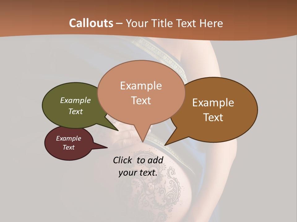 A Pregnant Woman In A Blue Sari Holding Her Belly PowerPoint Template