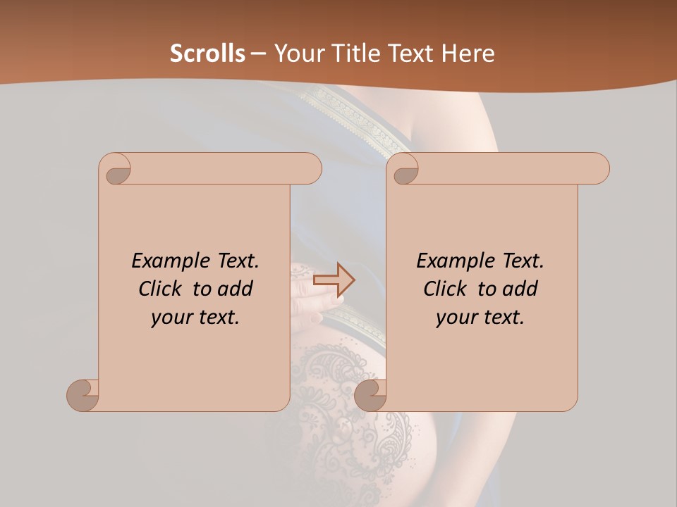 A Pregnant Woman In A Blue Sari Holding Her Belly PowerPoint Template