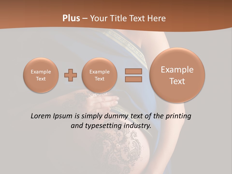 A Pregnant Woman In A Blue Sari Holding Her Belly PowerPoint Template