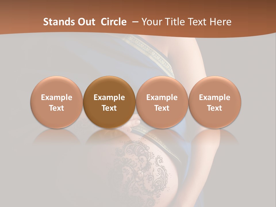 A Pregnant Woman In A Blue Sari Holding Her Belly PowerPoint Template