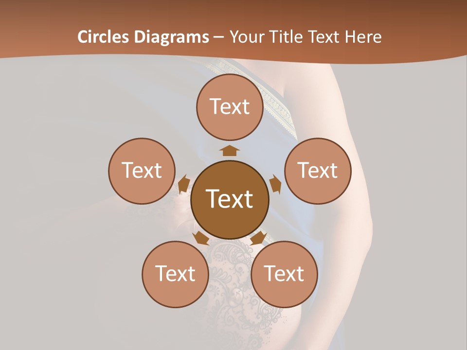 A Pregnant Woman In A Blue Sari Holding Her Belly PowerPoint Template