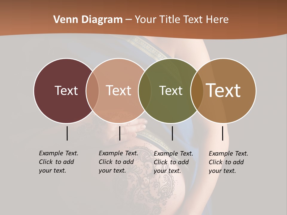 A Pregnant Woman In A Blue Sari Holding Her Belly PowerPoint Template