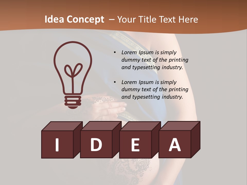 A Pregnant Woman In A Blue Sari Holding Her Belly PowerPoint Template