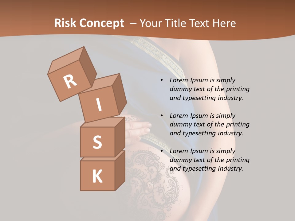 A Pregnant Woman In A Blue Sari Holding Her Belly PowerPoint Template