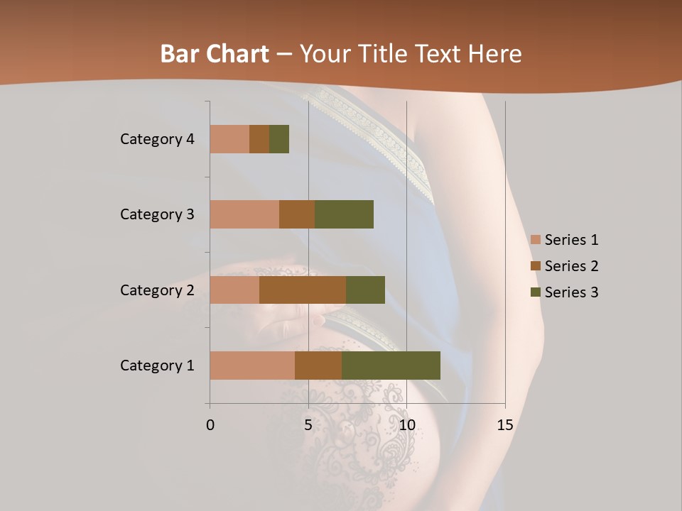 A Pregnant Woman In A Blue Sari Holding Her Belly PowerPoint Template