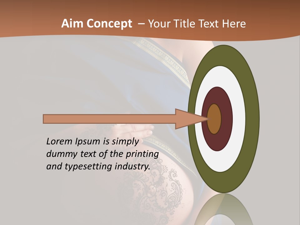 A Pregnant Woman In A Blue Sari Holding Her Belly PowerPoint Template