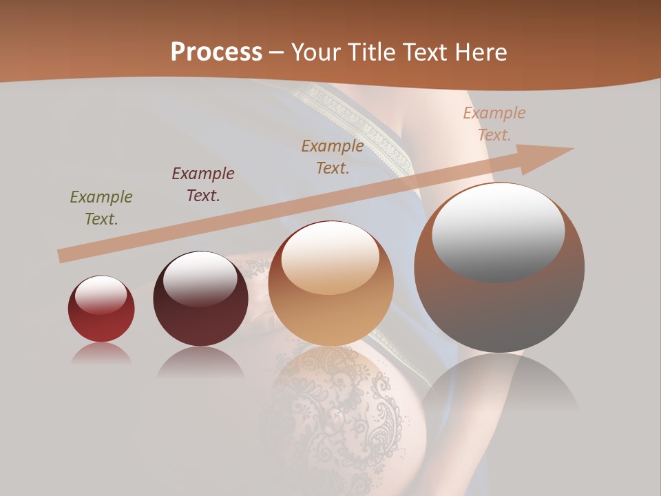 A Pregnant Woman In A Blue Sari Holding Her Belly PowerPoint Template