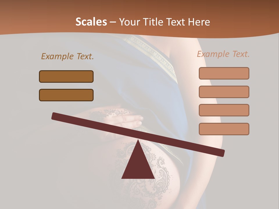 A Pregnant Woman In A Blue Sari Holding Her Belly PowerPoint Template