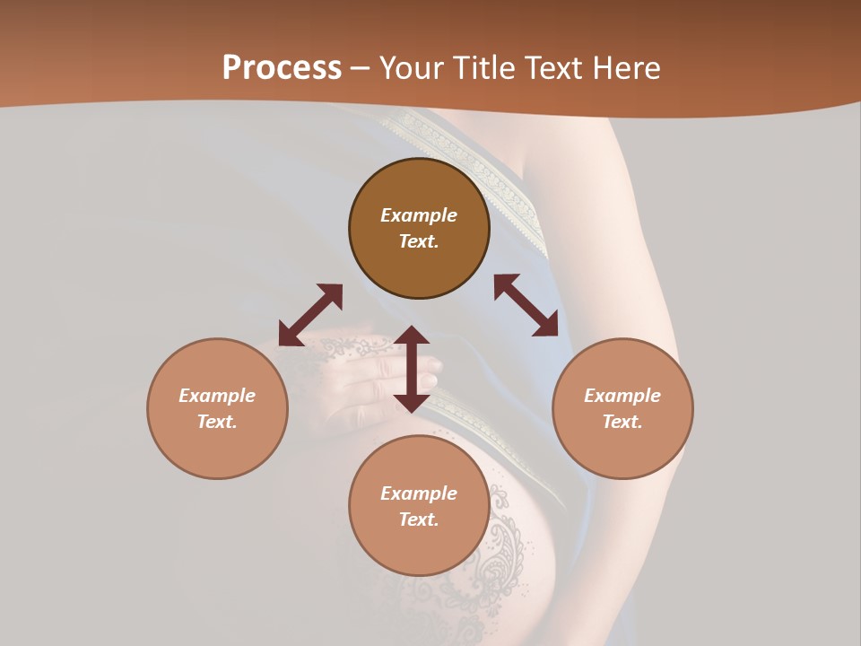 A Pregnant Woman In A Blue Sari Holding Her Belly PowerPoint Template