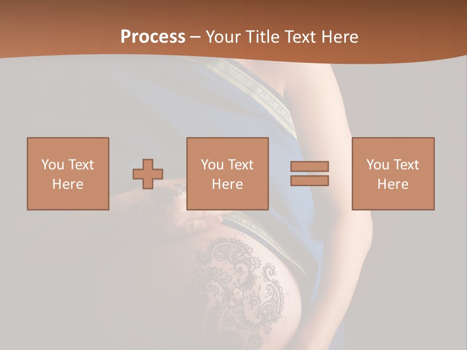 A Pregnant Woman In A Blue Sari Holding Her Belly PowerPoint Template