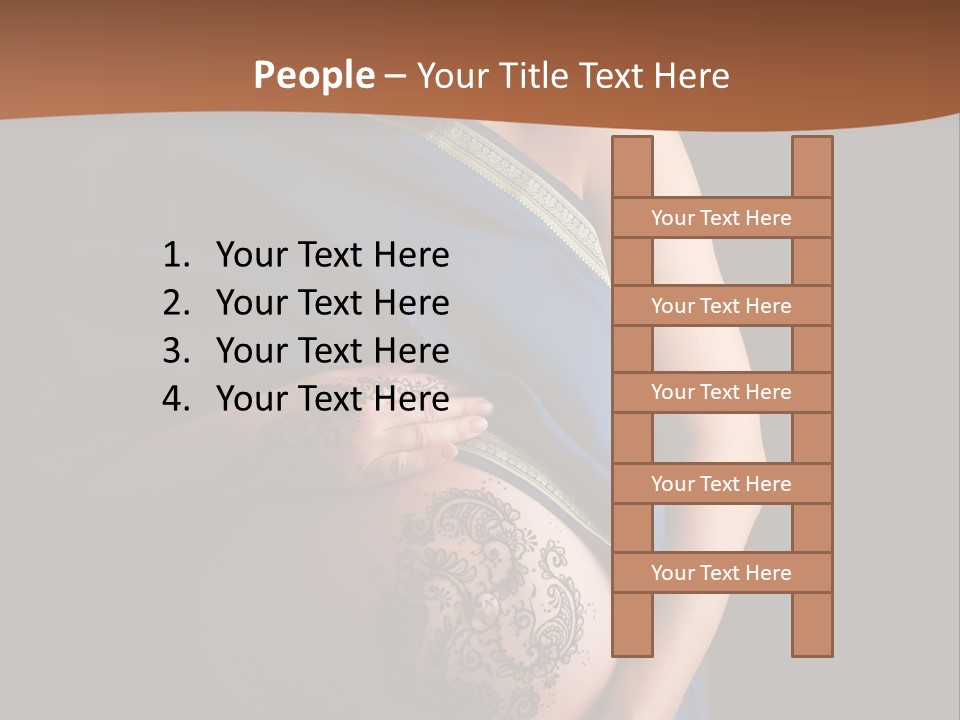 A Pregnant Woman In A Blue Sari Holding Her Belly PowerPoint Template