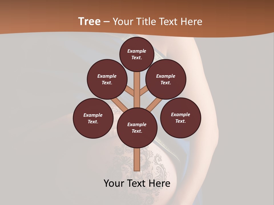 A Pregnant Woman In A Blue Sari Holding Her Belly PowerPoint Template