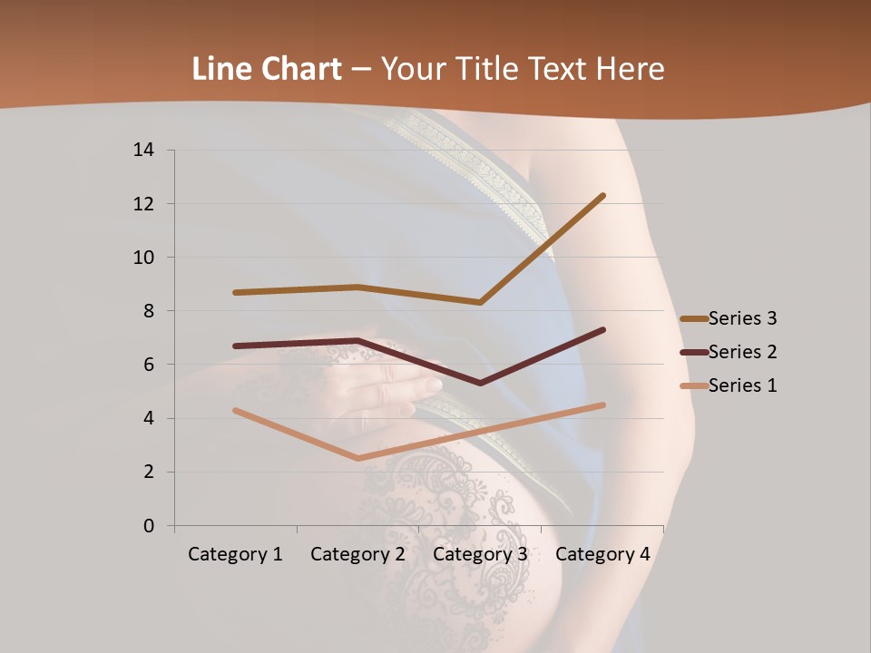 A Pregnant Woman In A Blue Sari Holding Her Belly PowerPoint Template