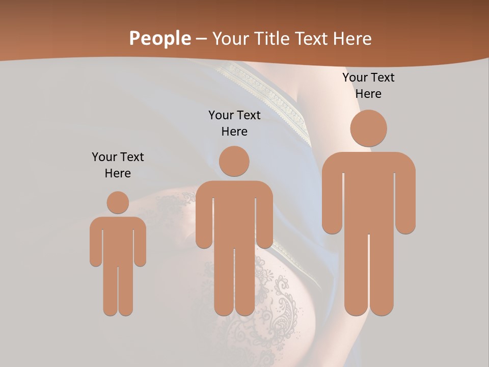 A Pregnant Woman In A Blue Sari Holding Her Belly PowerPoint Template