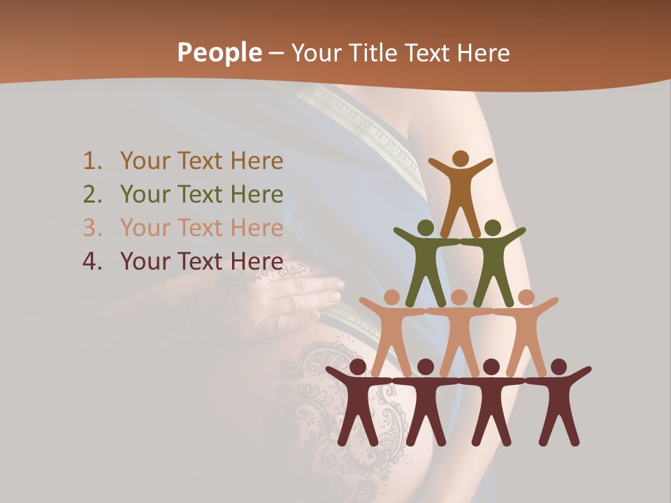 A Pregnant Woman In A Blue Sari Holding Her Belly PowerPoint Template