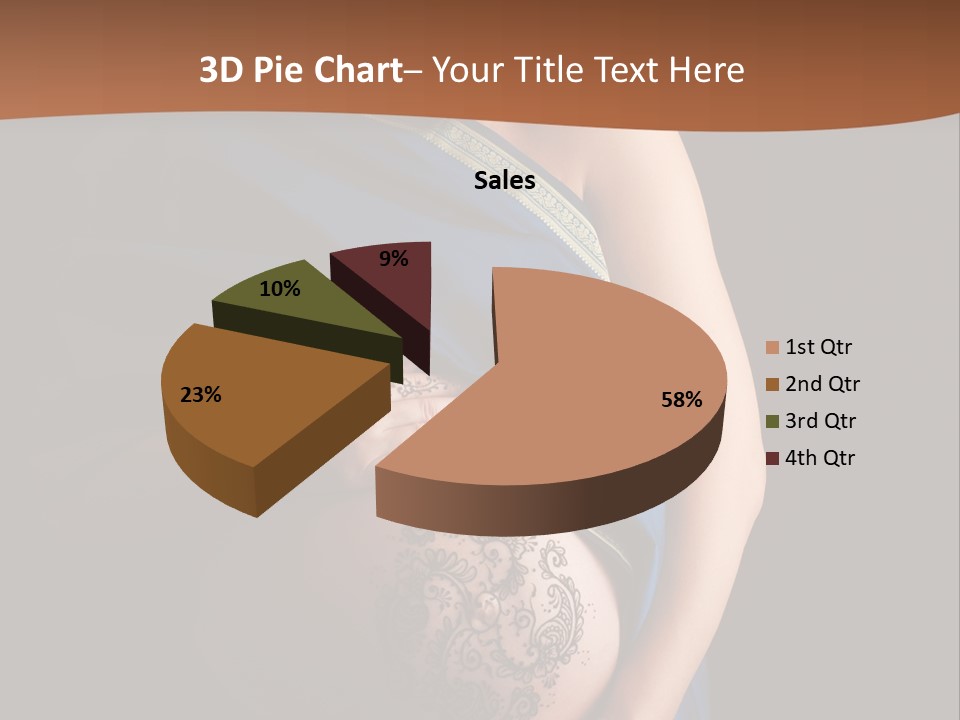 A Pregnant Woman In A Blue Sari Holding Her Belly PowerPoint Template