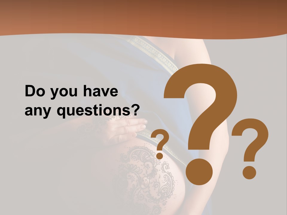 A Pregnant Woman In A Blue Sari Holding Her Belly PowerPoint Template