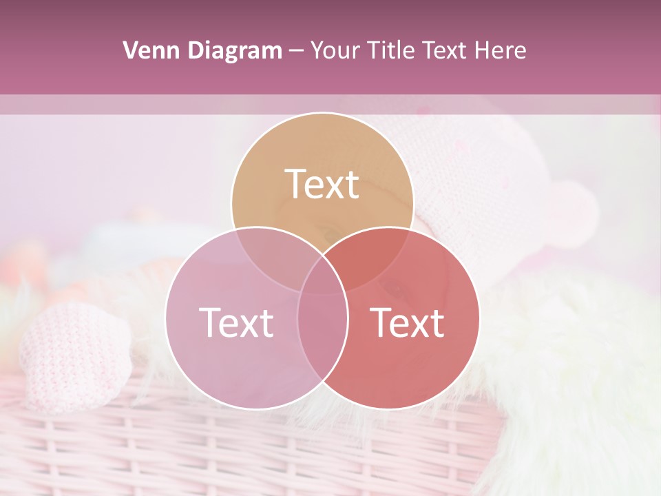 A Baby In A Basket With A Pink Background PowerPoint Template