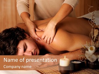 A Man Getting A Back Massage From A Woman PowerPoint Template