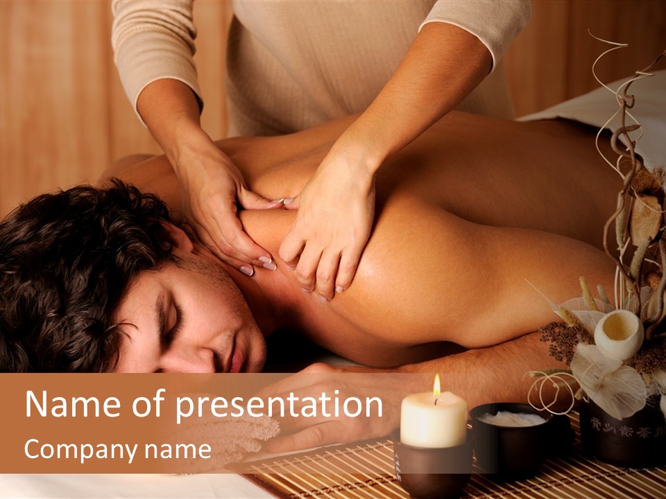 A Man Getting A Back Massage From A Woman PowerPoint Template