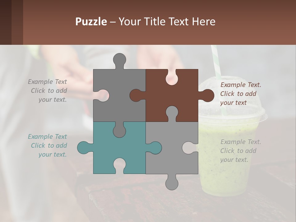 A Person Tying A Shoelace To A Green Drink PowerPoint Template