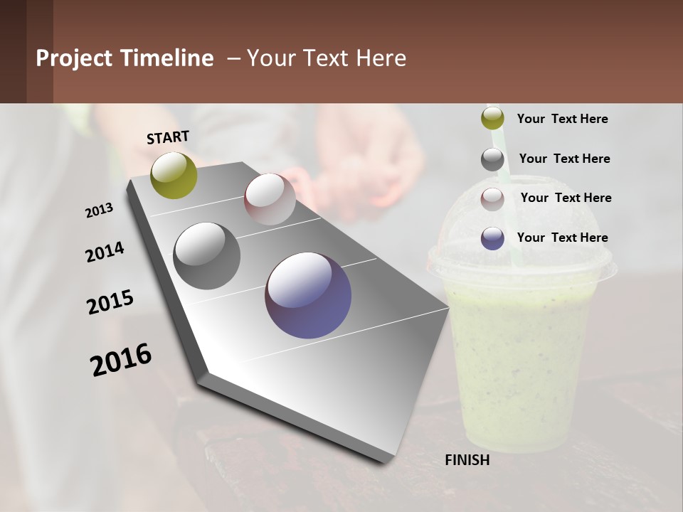 A Person Tying A Shoelace To A Green Drink PowerPoint Template