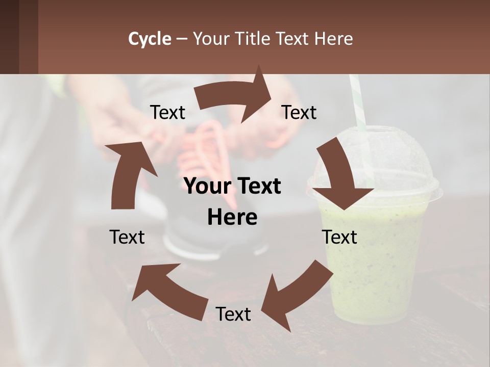 A Person Tying A Shoelace To A Green Drink PowerPoint Template