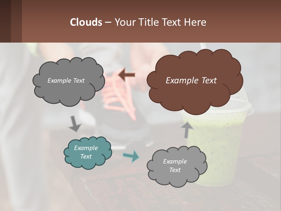 A Person Tying A Shoelace To A Green Drink PowerPoint Template