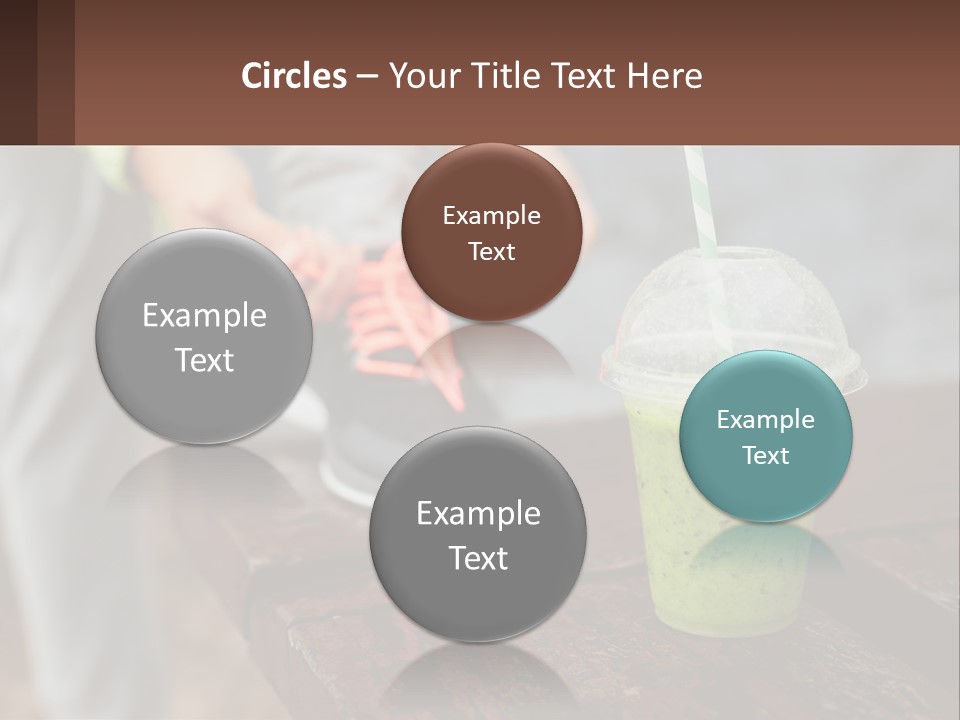 A Person Tying A Shoelace To A Green Drink PowerPoint Template