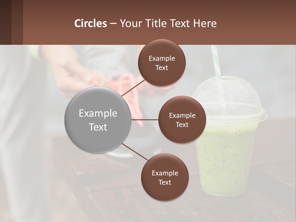 A Person Tying A Shoelace To A Green Drink PowerPoint Template