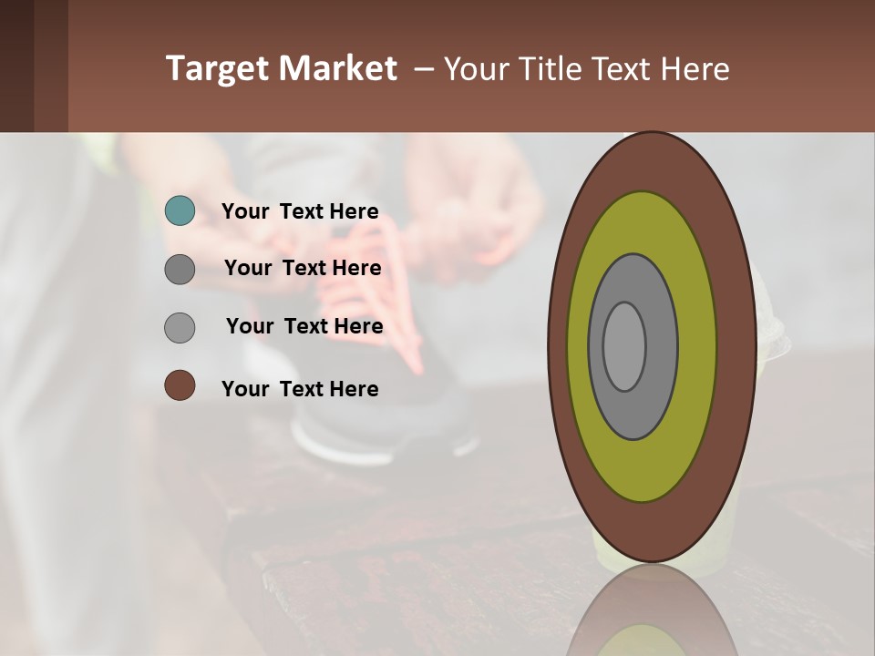 A Person Tying A Shoelace To A Green Drink PowerPoint Template