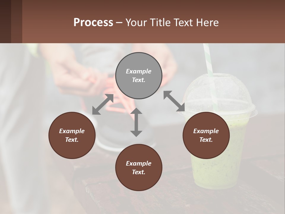 A Person Tying A Shoelace To A Green Drink PowerPoint Template