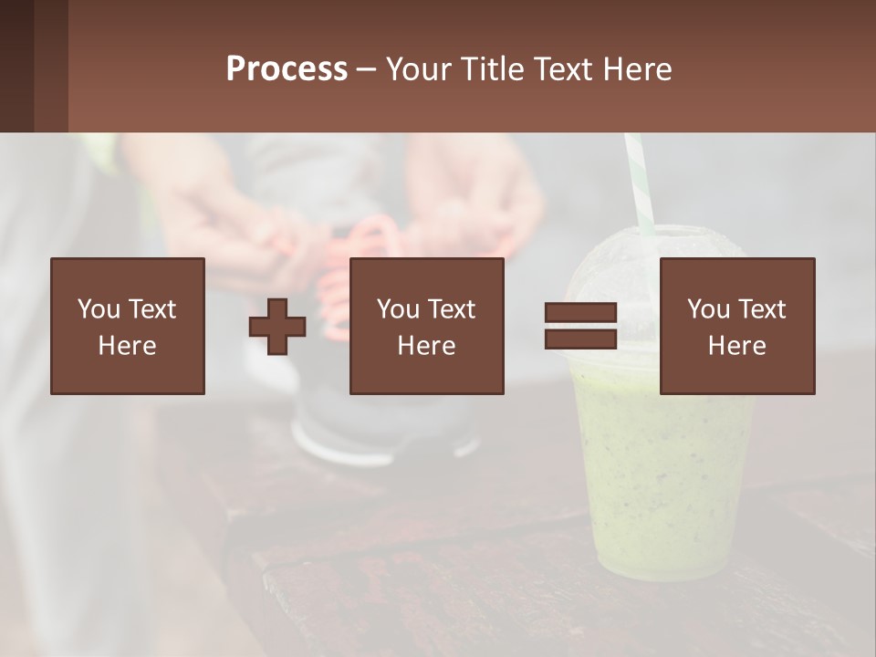 A Person Tying A Shoelace To A Green Drink PowerPoint Template