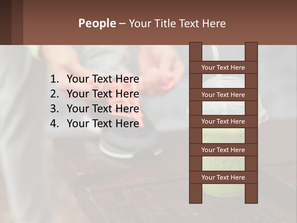 A Person Tying A Shoelace To A Green Drink PowerPoint Template