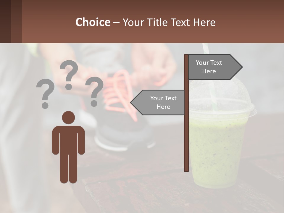 A Person Tying A Shoelace To A Green Drink PowerPoint Template