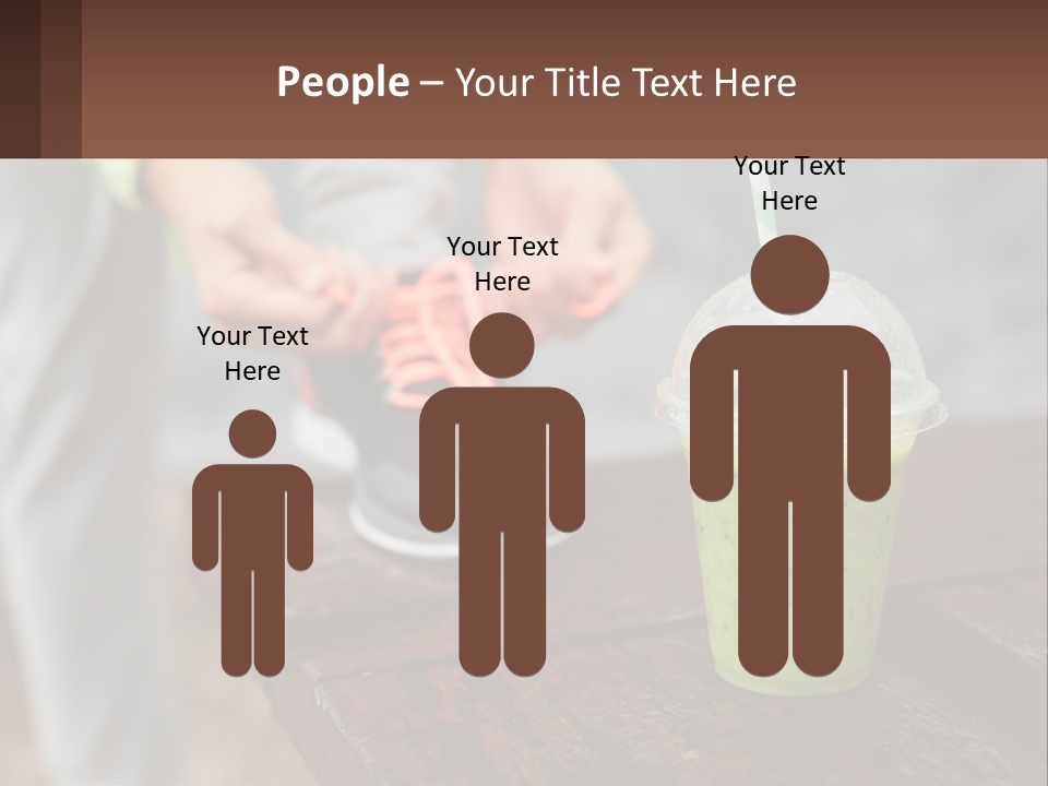 A Person Tying A Shoelace To A Green Drink PowerPoint Template