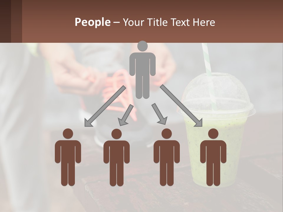 A Person Tying A Shoelace To A Green Drink PowerPoint Template