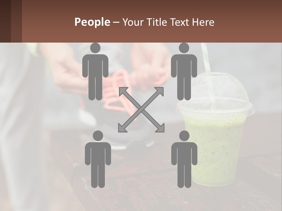 A Person Tying A Shoelace To A Green Drink PowerPoint Template