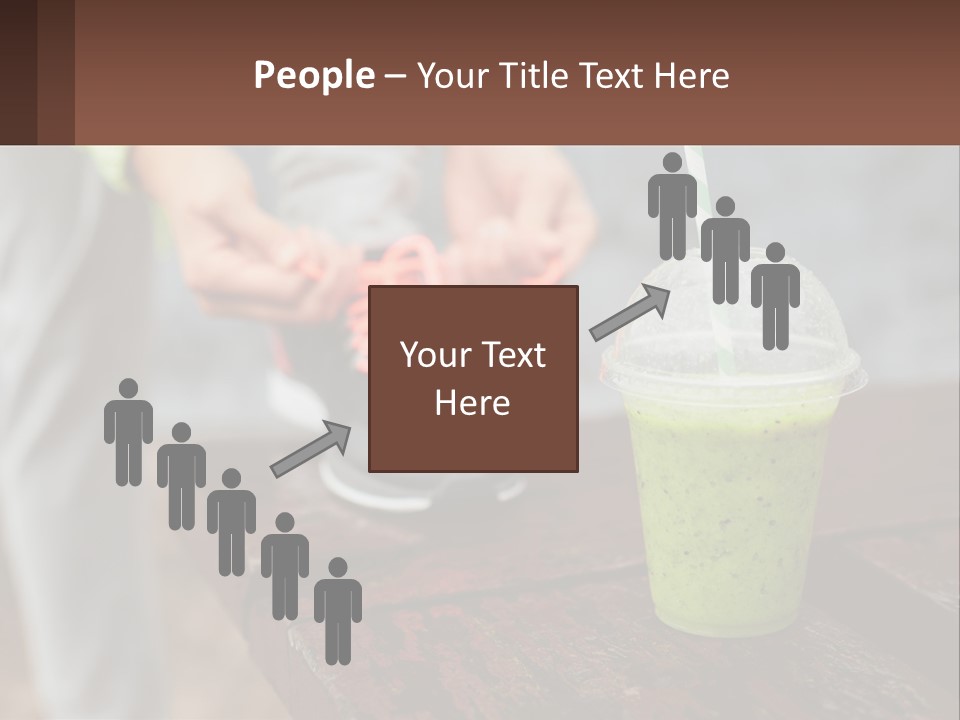 A Person Tying A Shoelace To A Green Drink PowerPoint Template