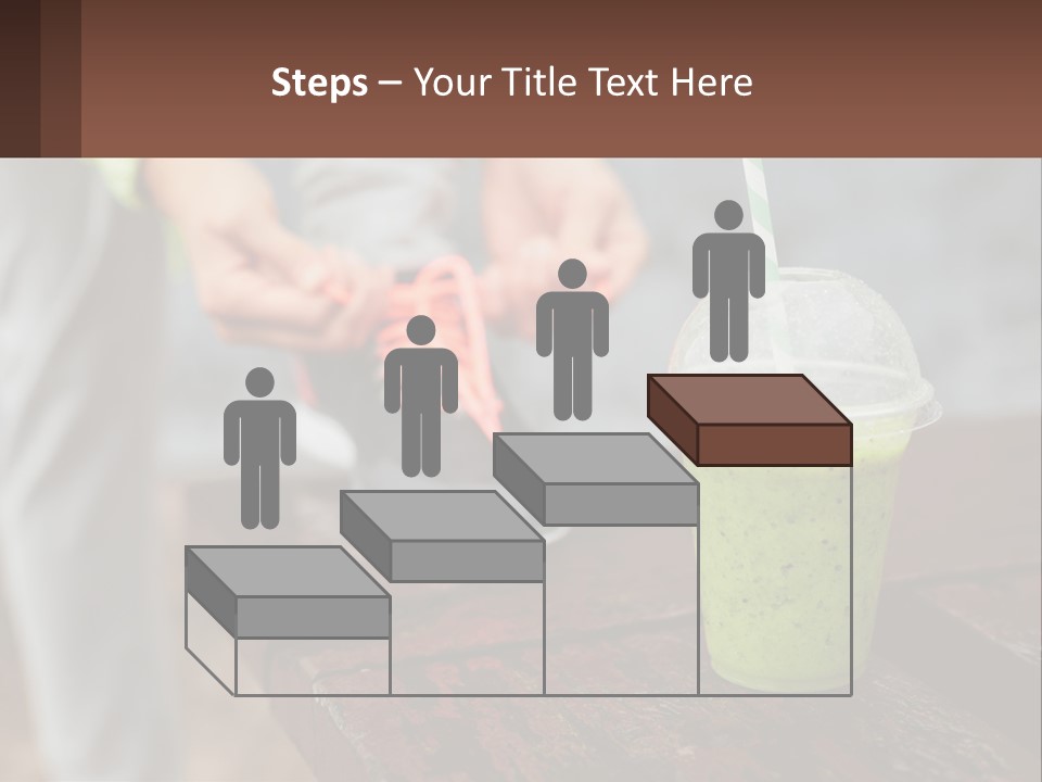 A Person Tying A Shoelace To A Green Drink PowerPoint Template